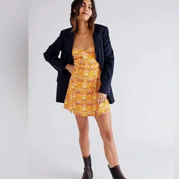 Free People Sunshine Combo Sasha Corset Inspired Mini Dress Size S - Picture 2 of 14